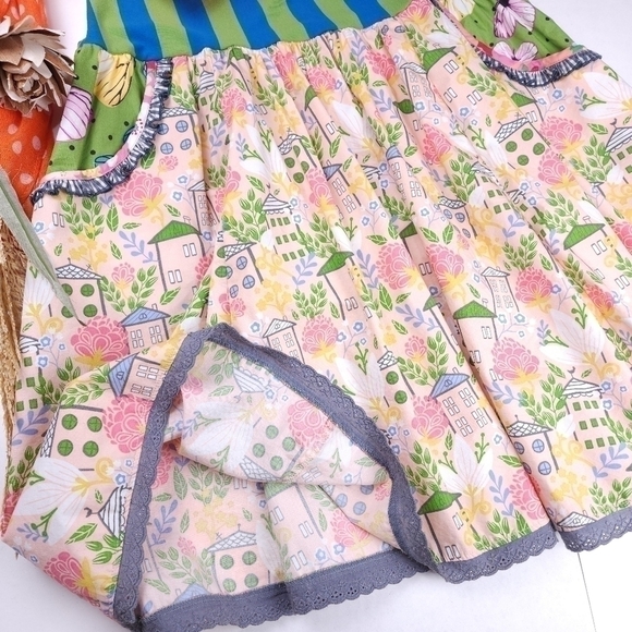 New Matilda Jane Pink Floral Green Blue Boho Striped High Waist Skirt Sz… - Picture 12 of 12